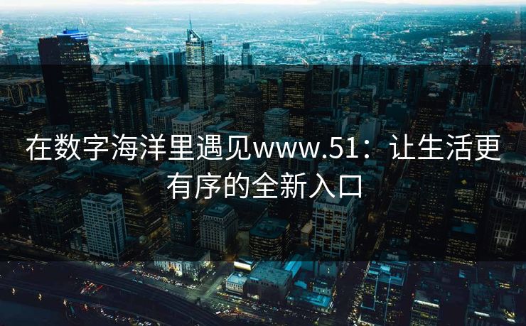 在数字海洋里遇见www.51：让生活更有序的全新入口