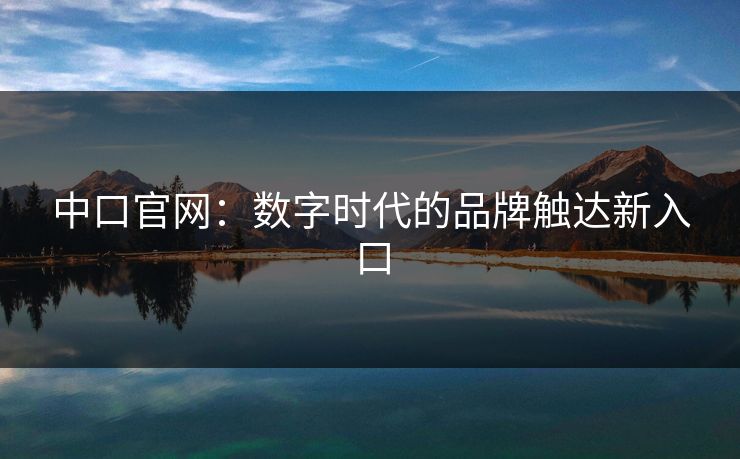 中口官网:数字时代的品牌触达新入口